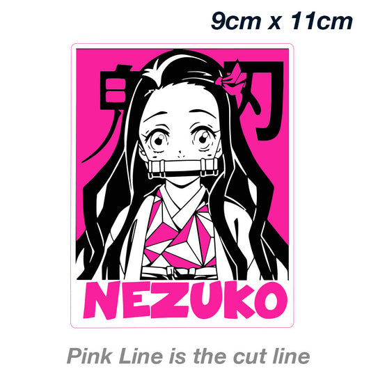 Nezuko Kamado Demon Slayer Pink Poster  Laptop , Car  Decal Sticker 