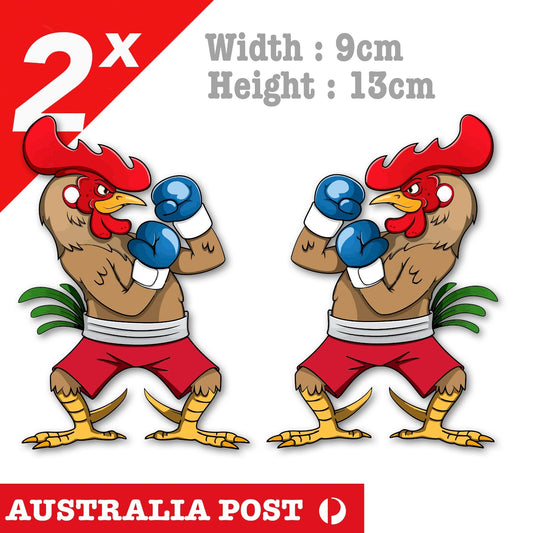 Red Boxing Rooster, Funny Animal, Farm Animal, Red Rooster Stickers