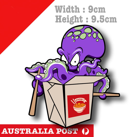 Octopus Noodles RAMEN Funny NOODLE Logo Sticker