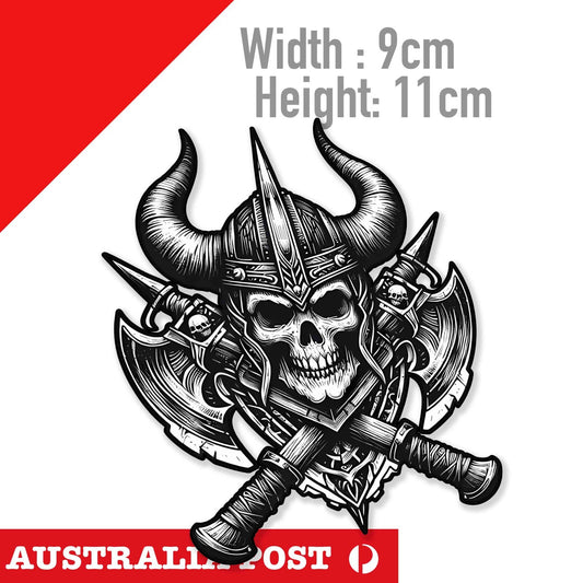 Odin Viking Skull with Axe , Skull, Warrior Sticker
