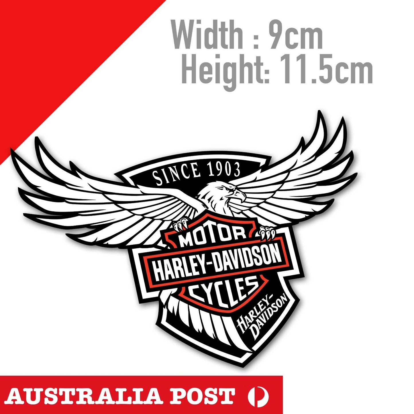 American Flag Black & White Harley Davidson Motorcycle,, Fuel Tank Sticker