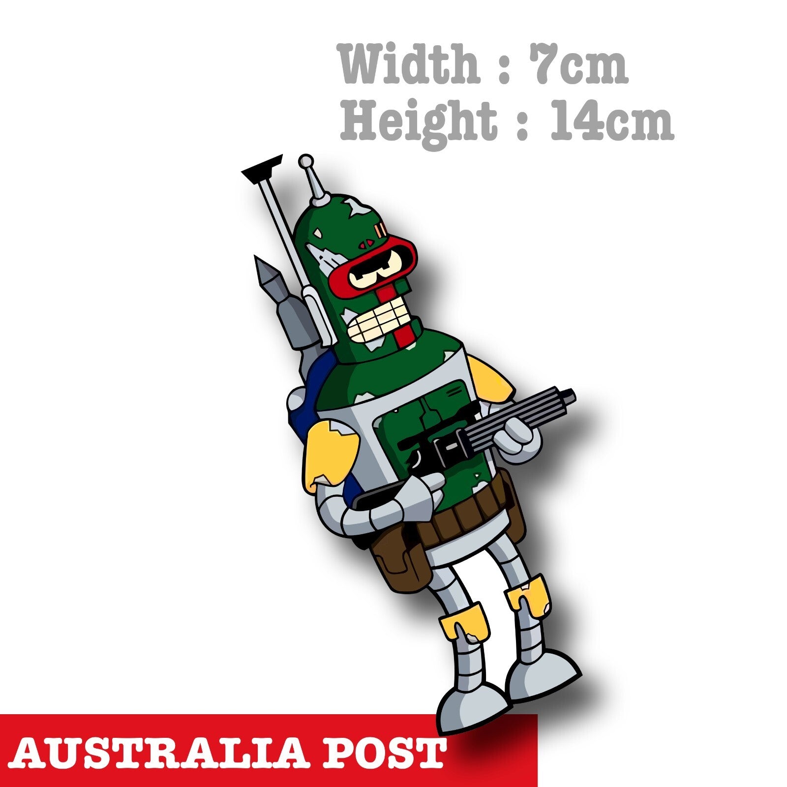 Bender as The Mandalorian Bounty Hunter Star Wars Sticker