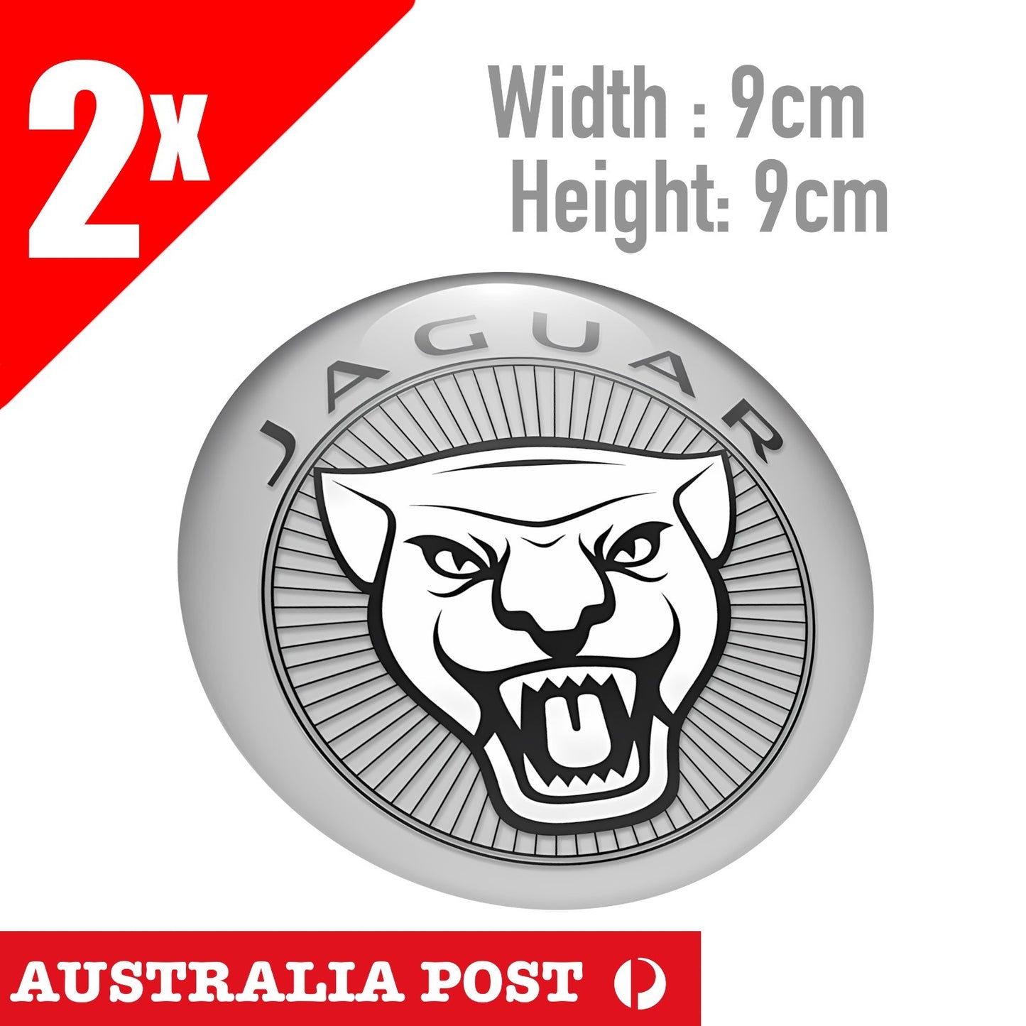 Jaguar Round Logo Silver Sticker