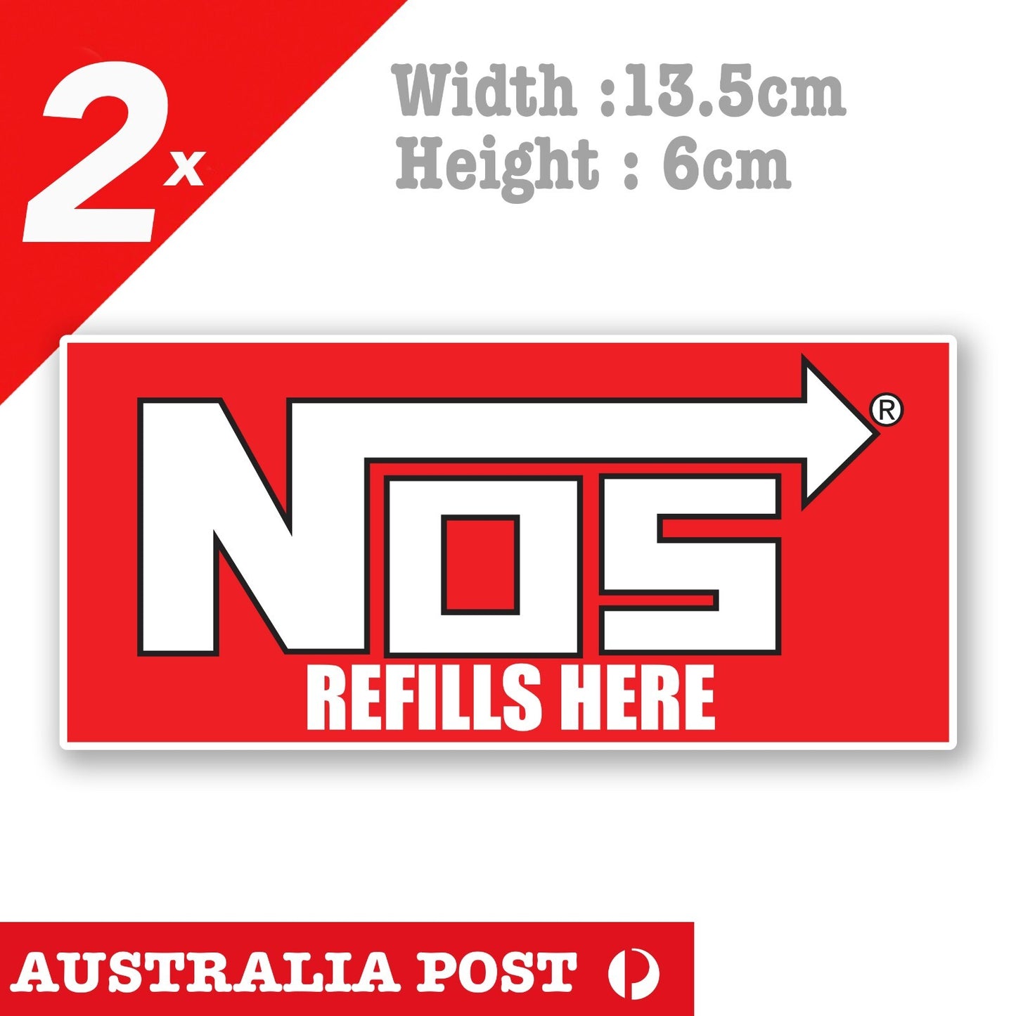 NOS Nitrous Oxide Systems , REFILLS HERE Logo Vintage  Sticker