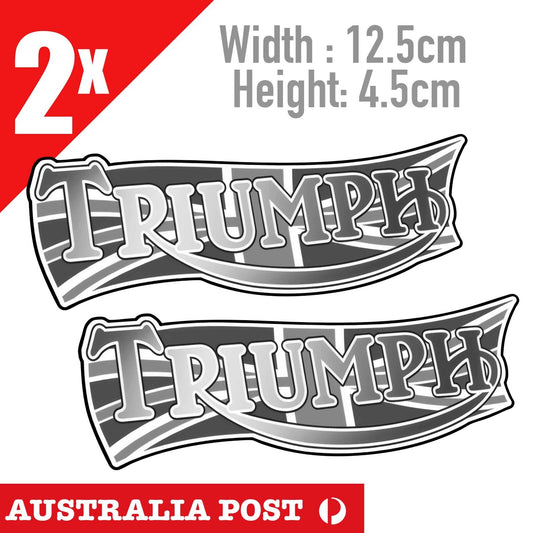 Triumph Motorcycle Logo Kingdom Flag, Helmet Bike, British Flag Logo Sticker