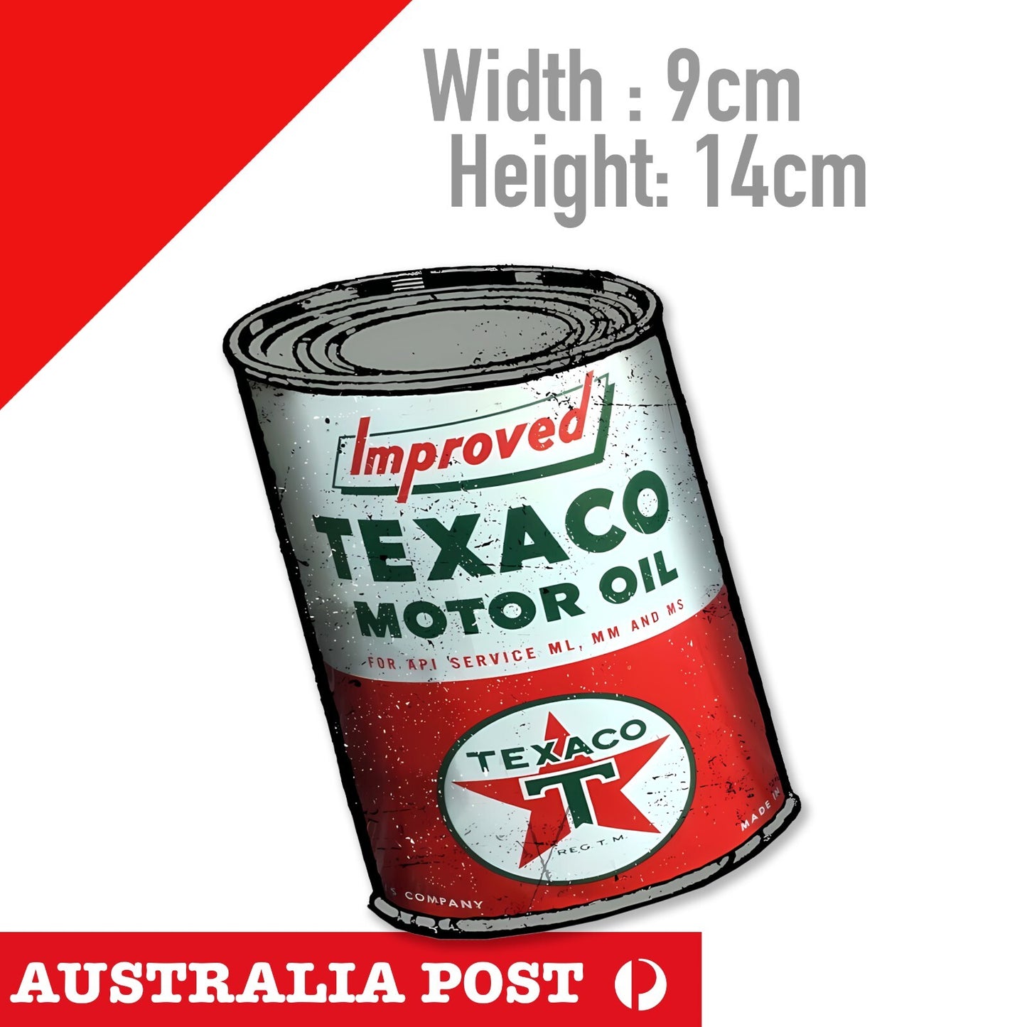 TEXACO Motor Oil Can Vintage Old Can Sticker