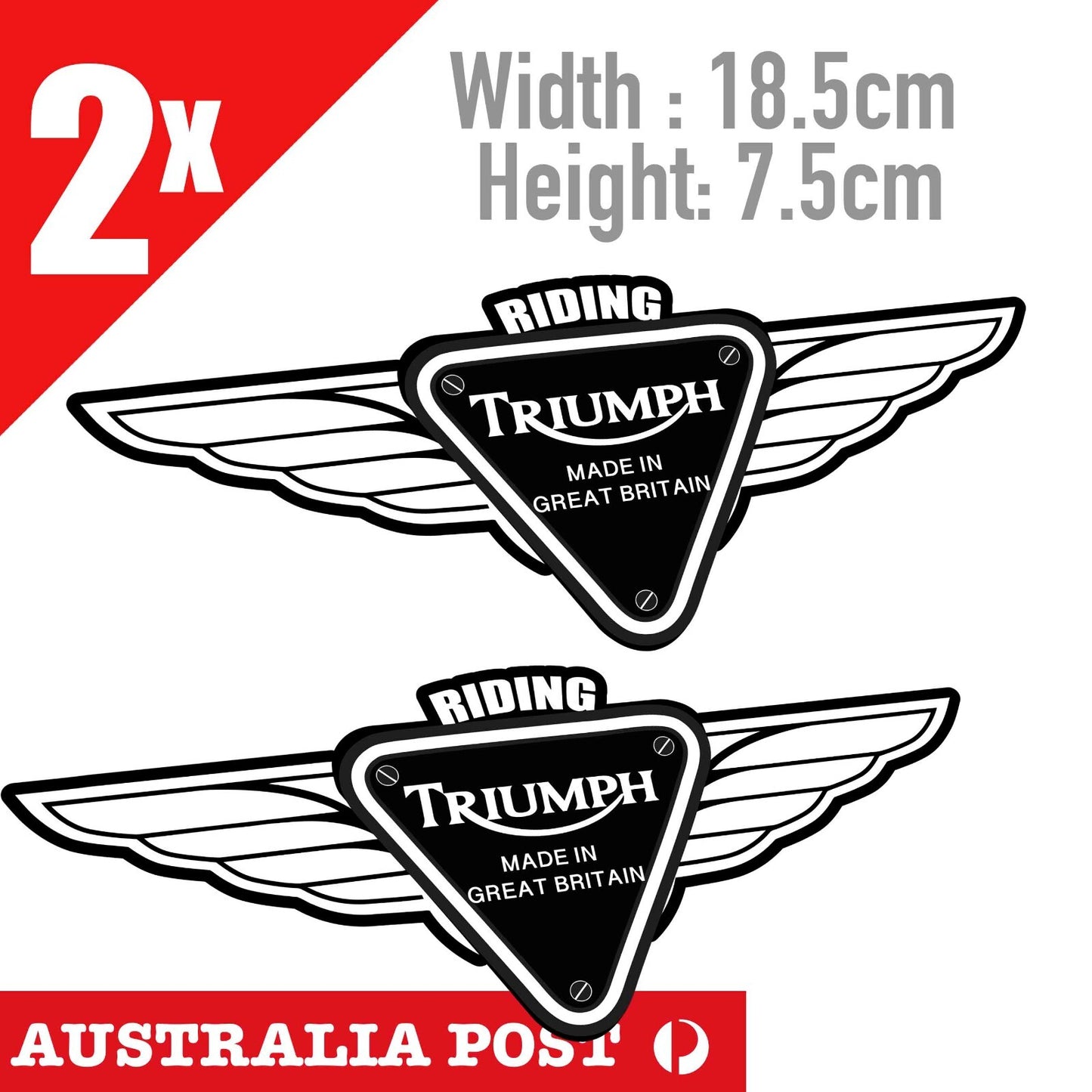 TRIUMPH Motorcycle Logo Wings, Motorcycle, Helmet, Fuel Tank Stickers