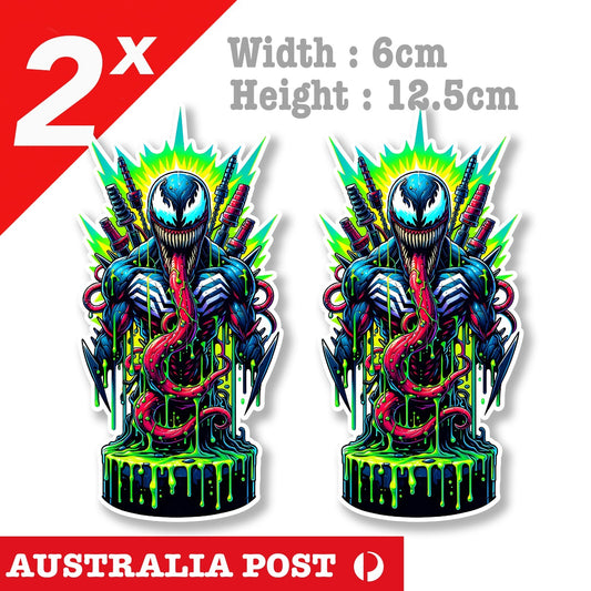 VENOM Cartoon Character , Spiderman Black Venom Green Slime Decal Stickers