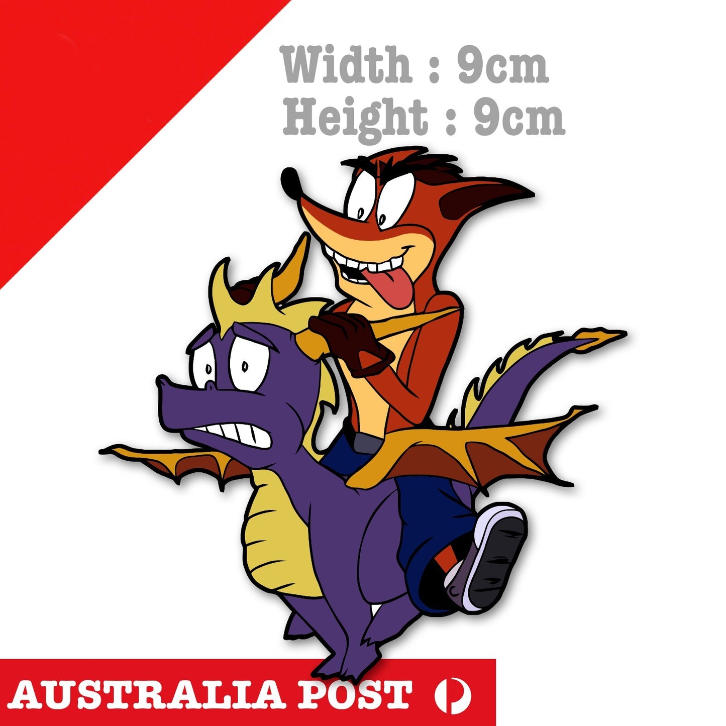 Crash Bandicoot Flying The Triceratops - Retro Game , Crash  Sticker