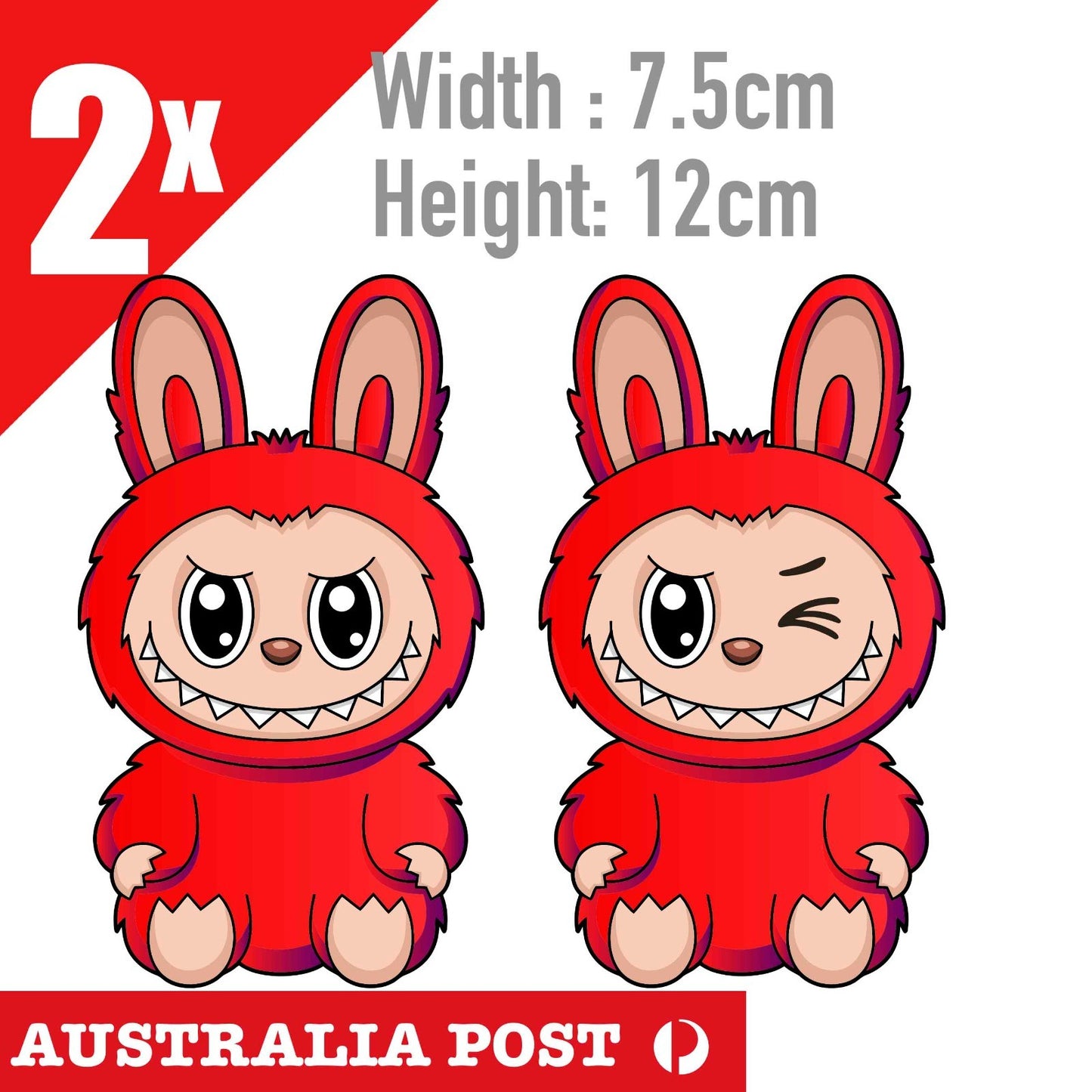 LaBUBU The Monsters Smile & Wink Redish STICKER