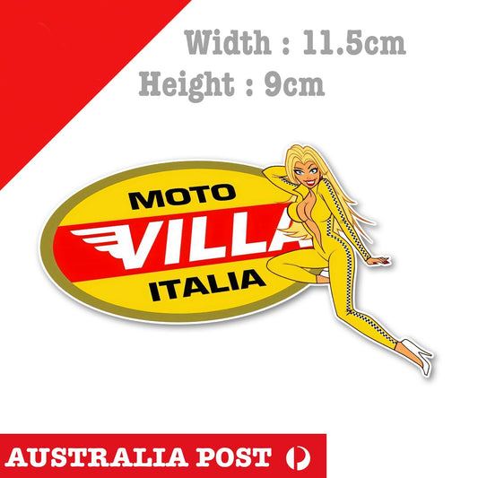 MOTO VILLA ITALIA Sexy Blonde Pin Up Girl Sign Sticker