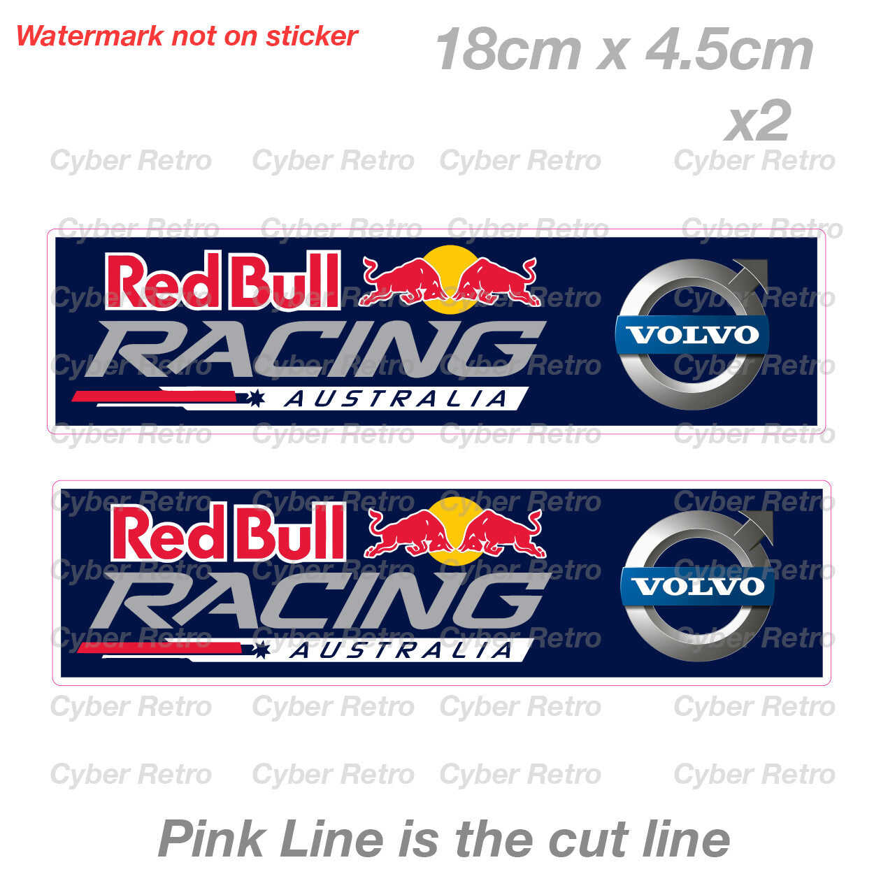 VOLCO Logo Red Bull Racing Australia Truck, Ute Car 4x4  Vinyl Sticker