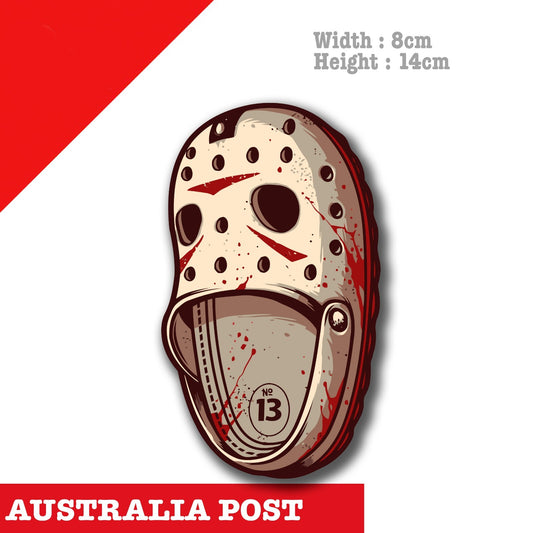 Horror Jason Friday the 13th - Croc Slippers Funny  Sticker