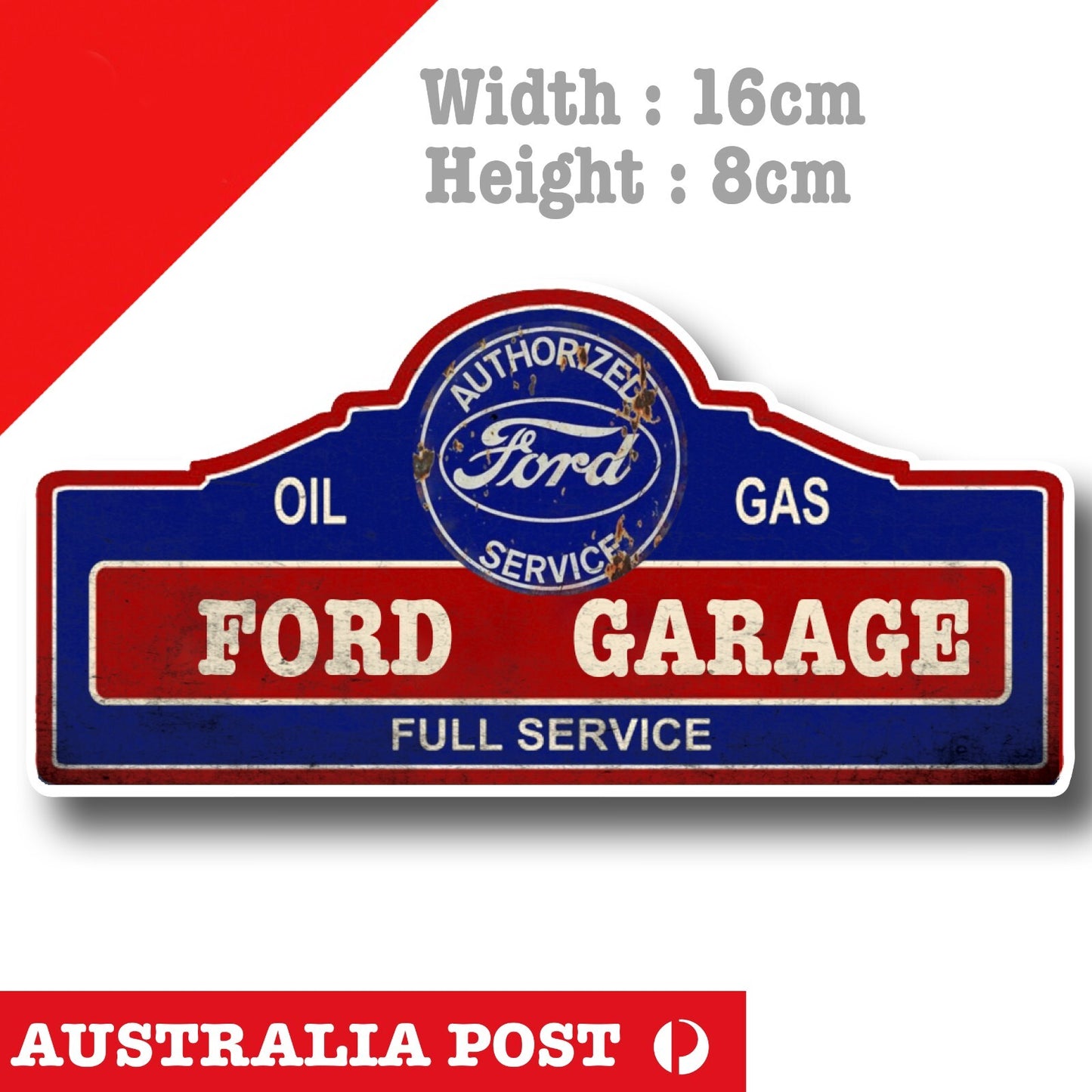 FORD Service Garage Vintage Rusted Service Sign - FORD logo  Decal Sticker