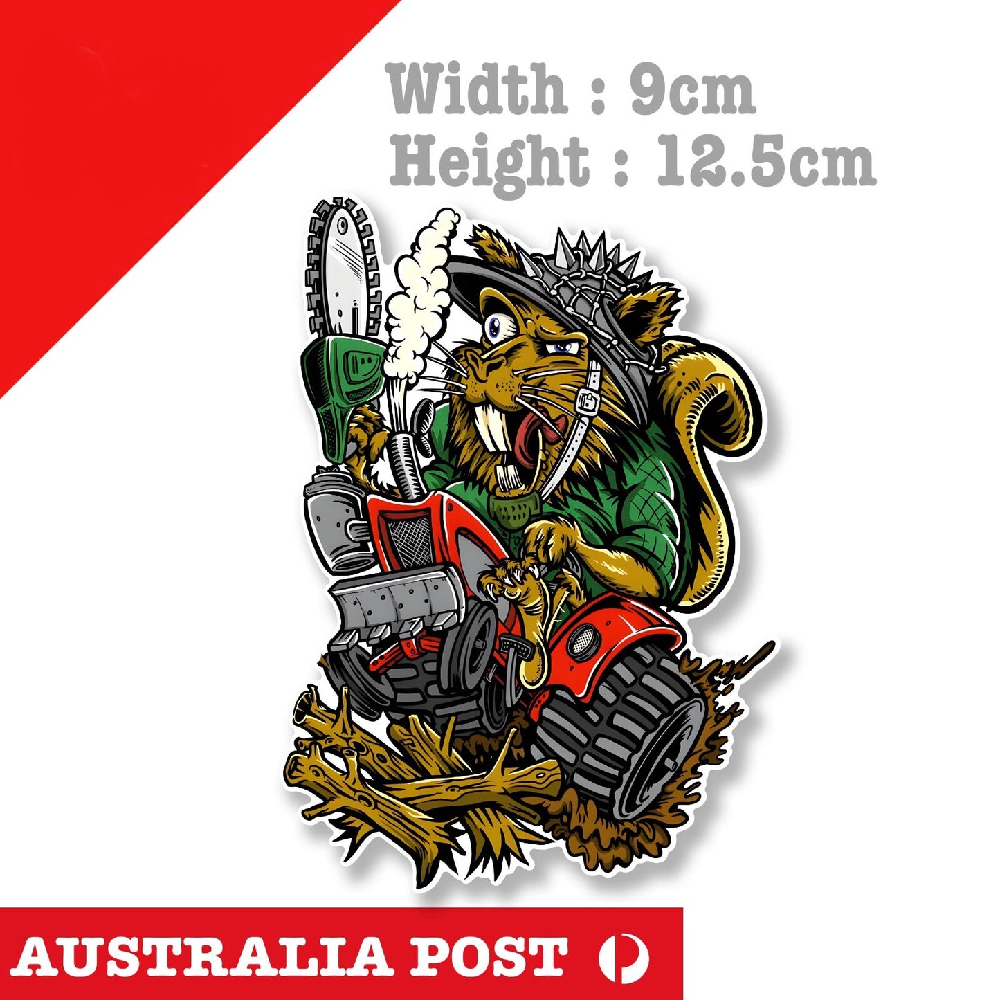 Hot Rod Soldier Beaver, Mancave Hot Rod Americana Vinyl  Sticker