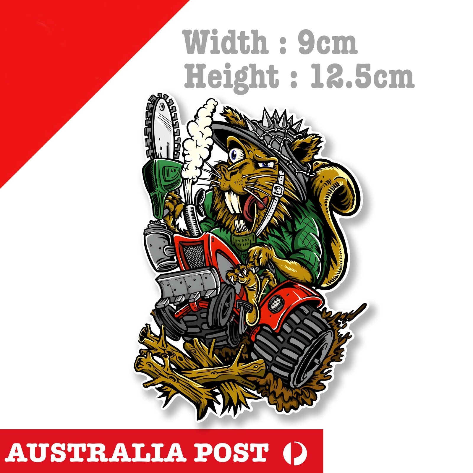 Hot Rod Soldier Beaver, Mancave Hot Rod Americana Vinyl  Sticker