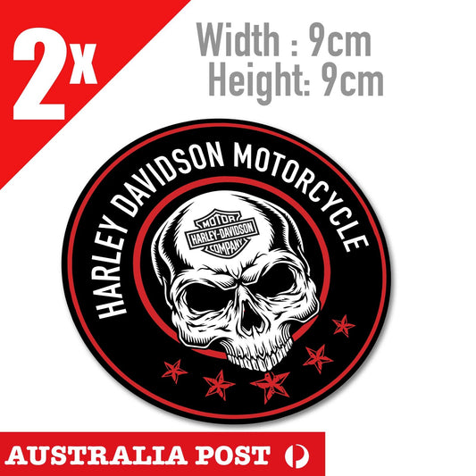 Harley Davidson Motorcycle SKULL Logo, Fuel Tank Logo Decal x2 Stickers