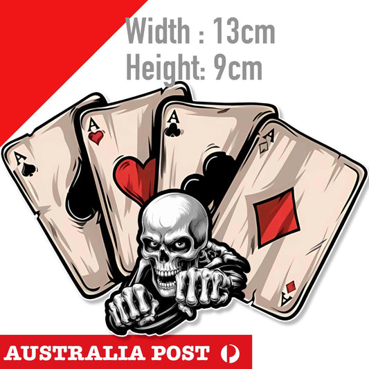 Ace Of Spade Skull Playing Card Casino, Skull Playing Aces Card  Sticker