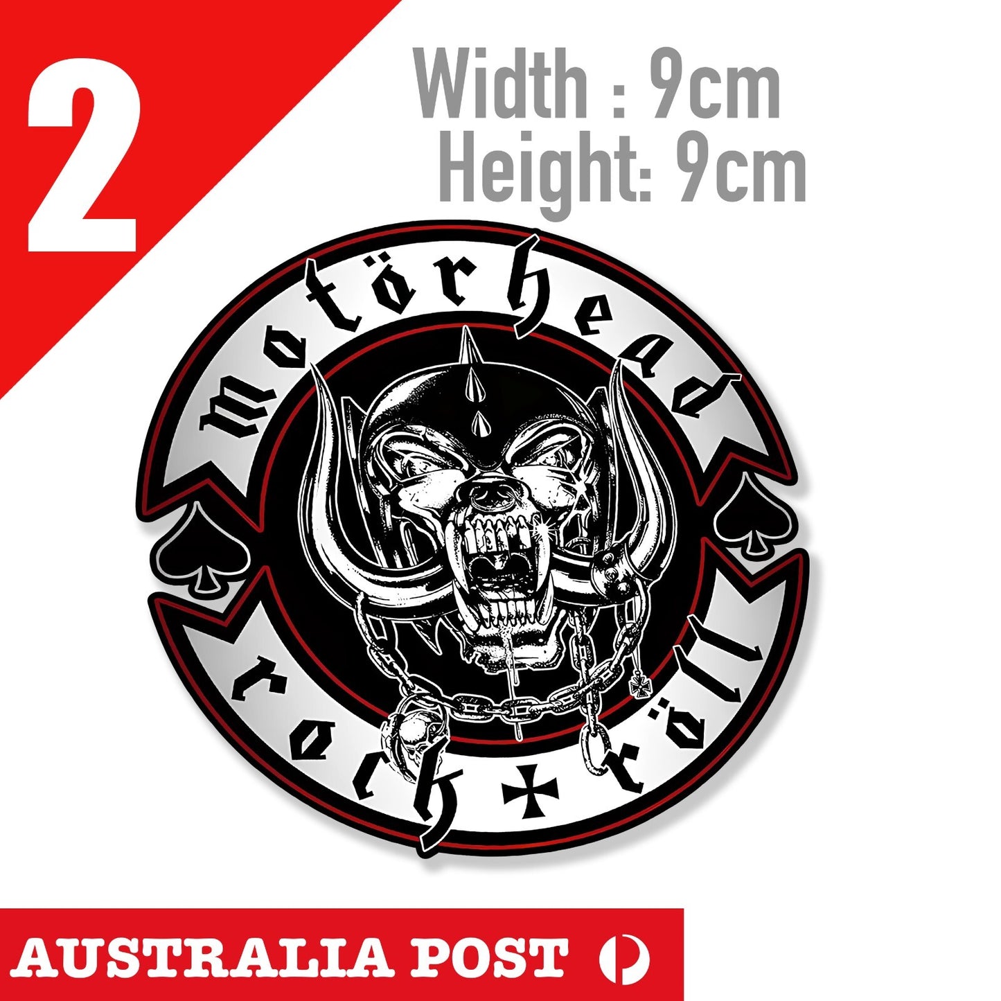 Motorhead Skull AUSTRALIA Logo, Motorcycle,Fuel Tank, Helmet Stickers