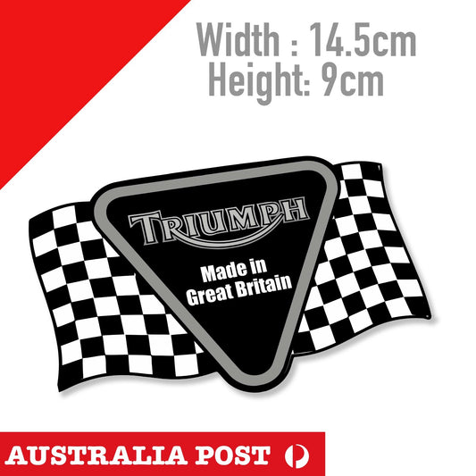 Triumph Motorcycle Racing Flag, Helmet  Sticker