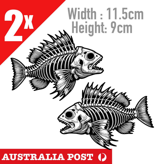 Skull Monster Fish, Fishing, Car, Laptop Stickers