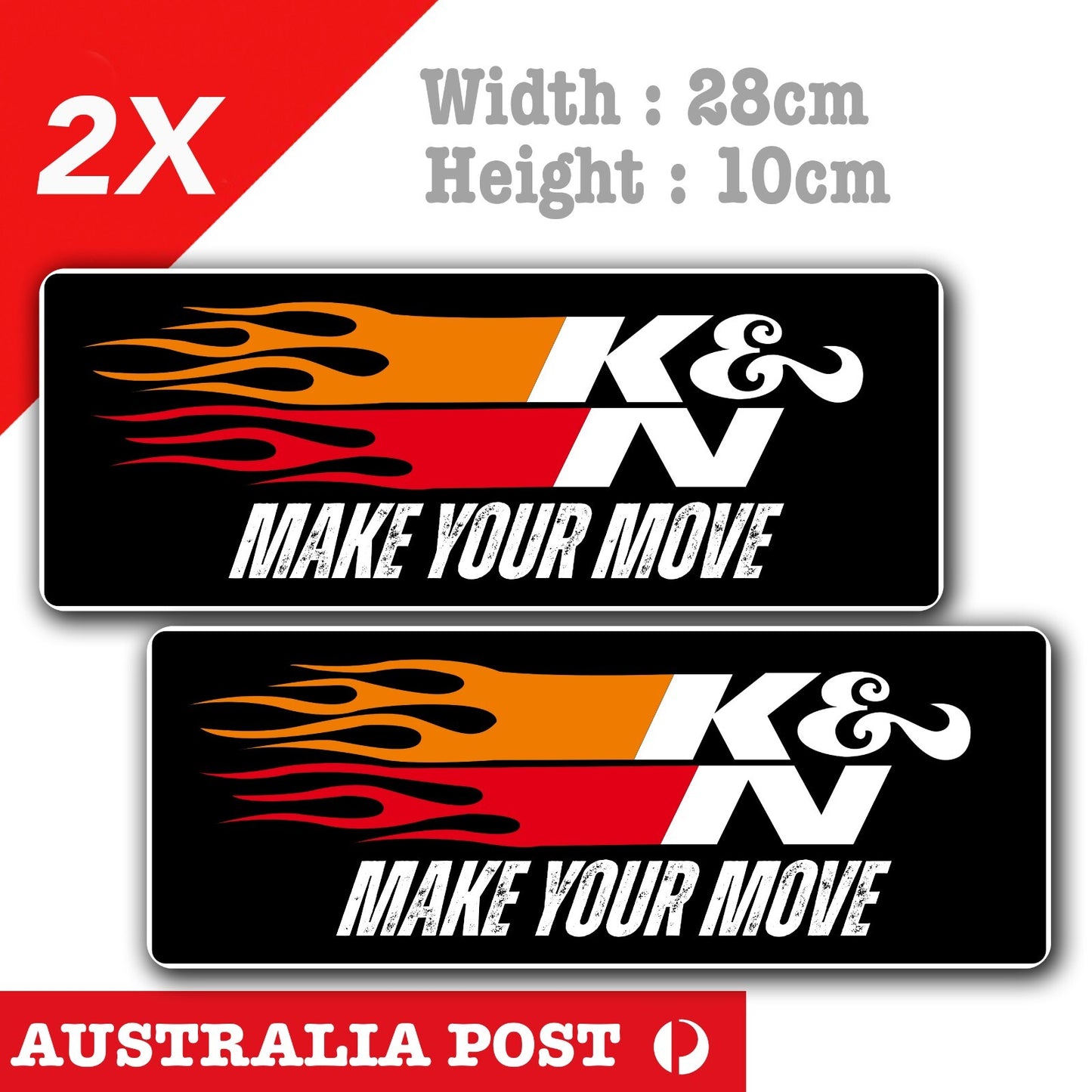 K&N Performance Filter Banner - Make Your Move  Logo Vinyl Stickers