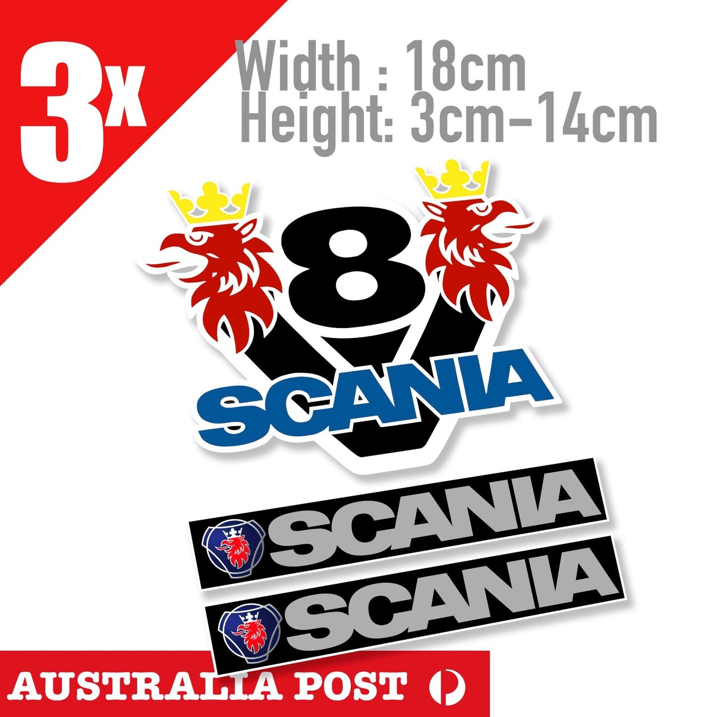 SCANIA Logo Australia Truck V8 Logo Decal Sticker