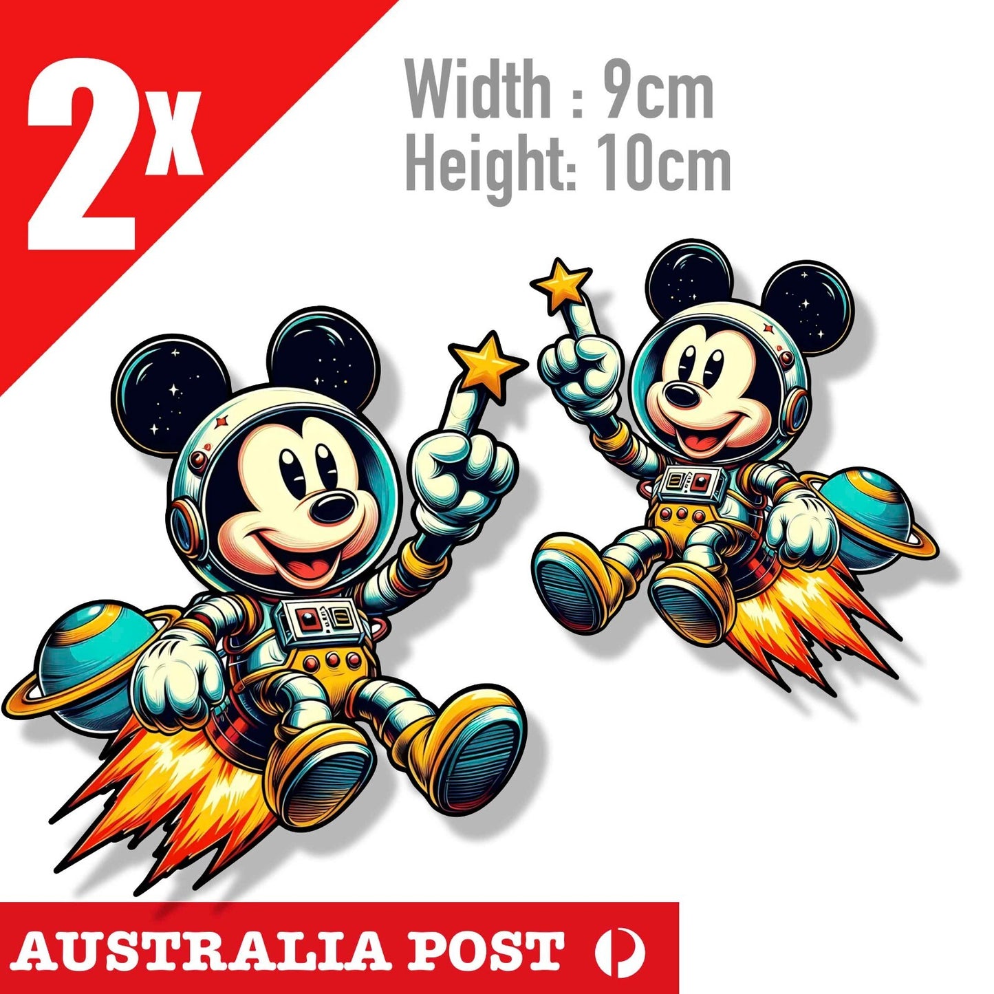 Mickey Mouse Astronaut Flame Suit Cute  Stickers