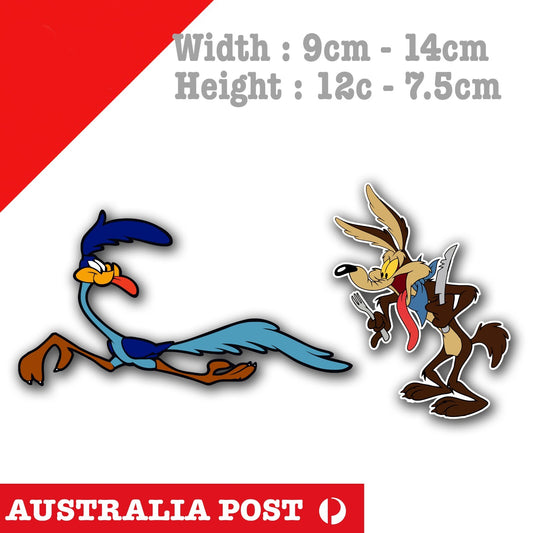 Road Runner Wile E. Coyote and Beep Beep ACME Cartoon Decal Sticker