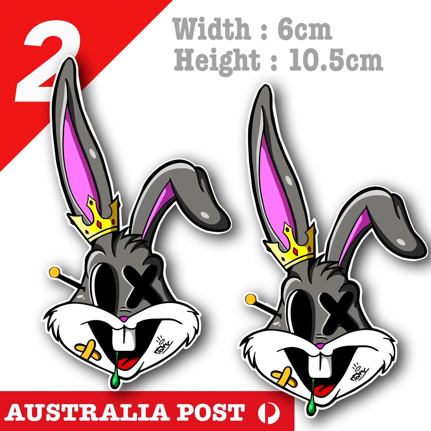 Zombie Bugs Bunny Looney Tune Funny Cartoon Character  Sticker