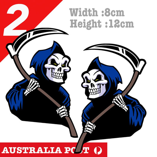 Reaper mascot   Skull Face Funny Sticker