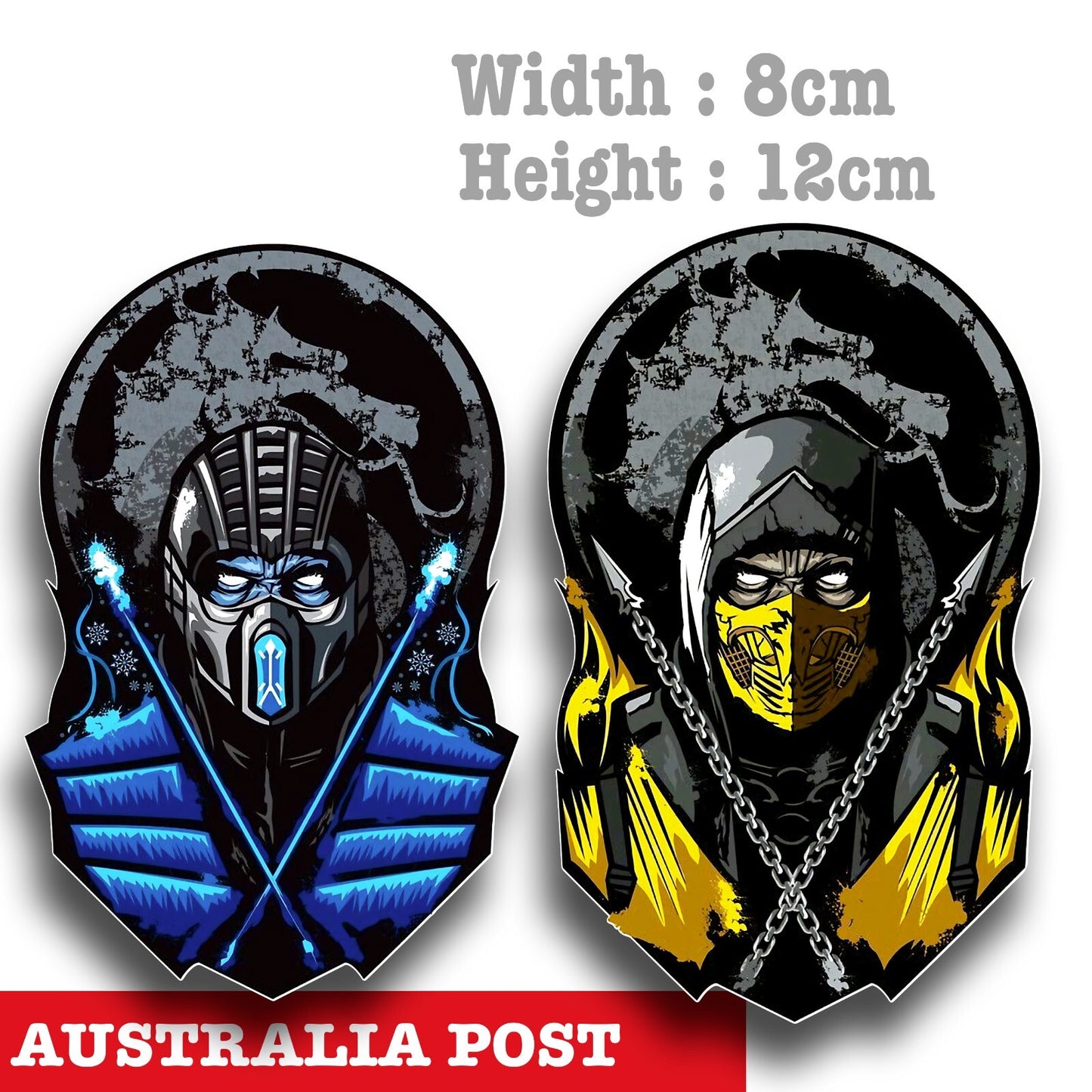 MortalCombat, Sub Zero and Scorpion Fighter, Mortal Combat Logo  Decal Sticker