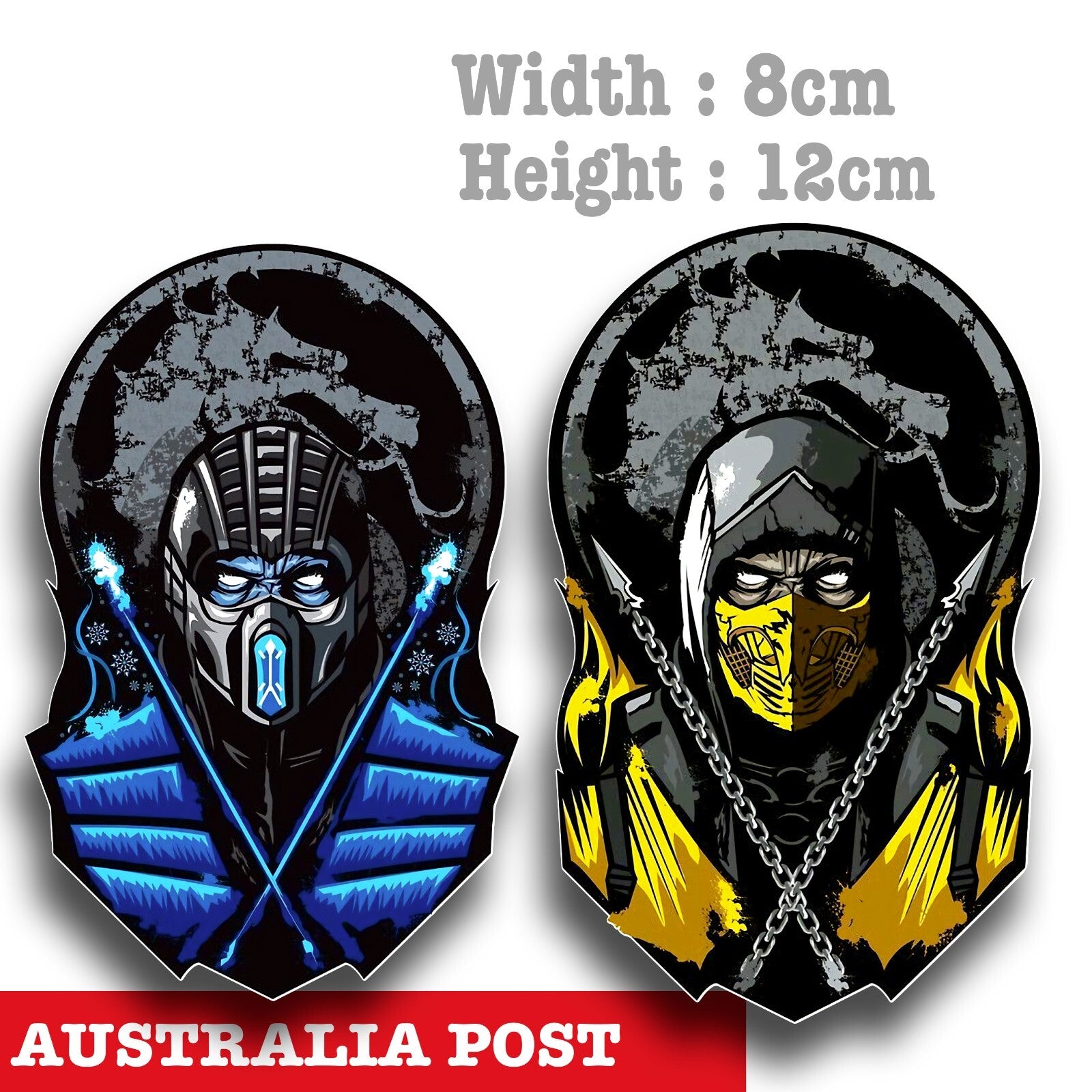 MortalCombat, Sub Zero and Scorpion Fighter, Mortal Combat Logo  Decal Sticker