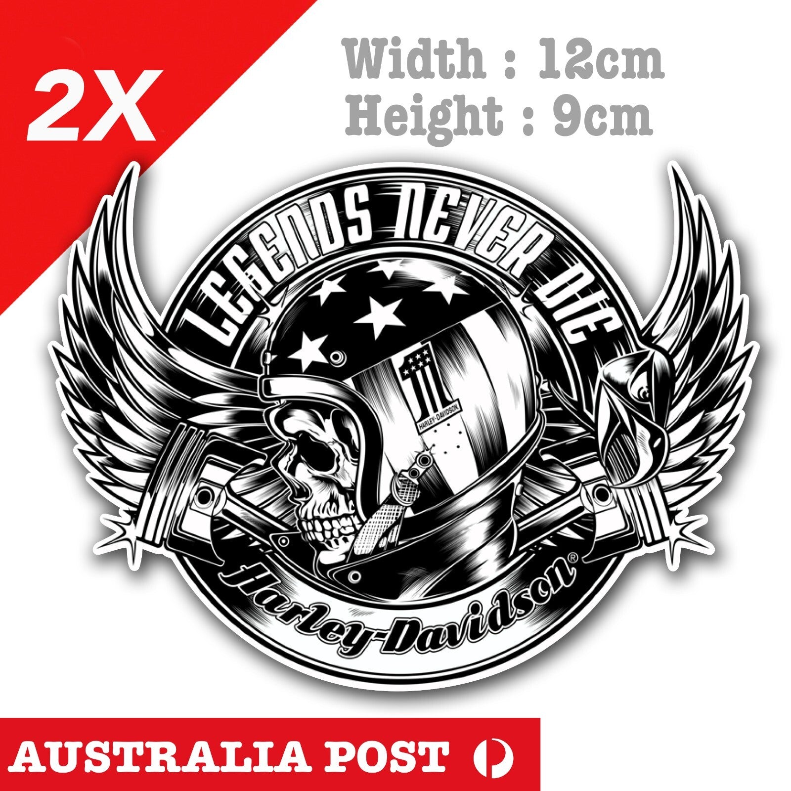 Harley Davidson Skull Rider Helmet Sticker