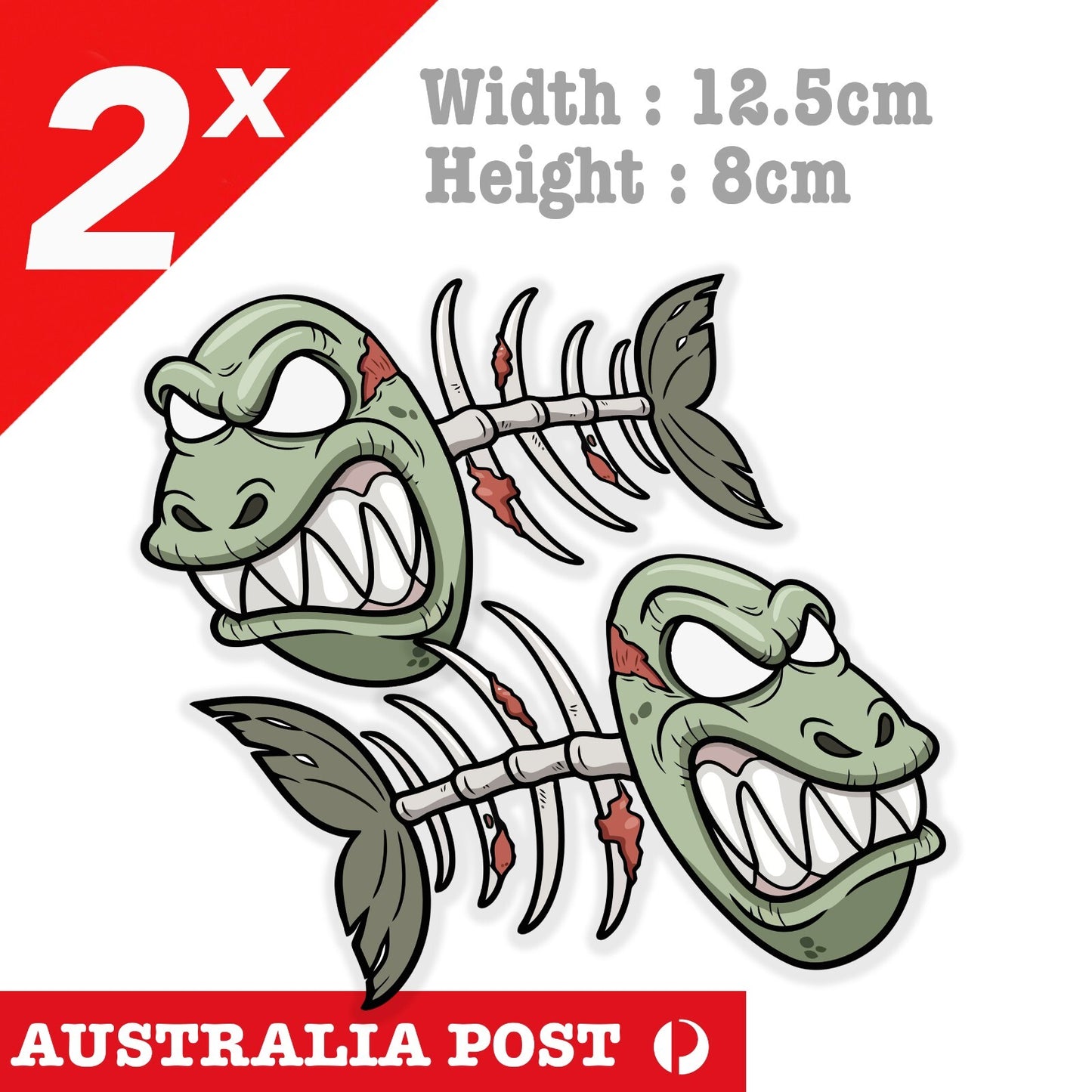 Zombie Skeleton Fish Funny, Fishing Skeleton Fish, Funny Stickers