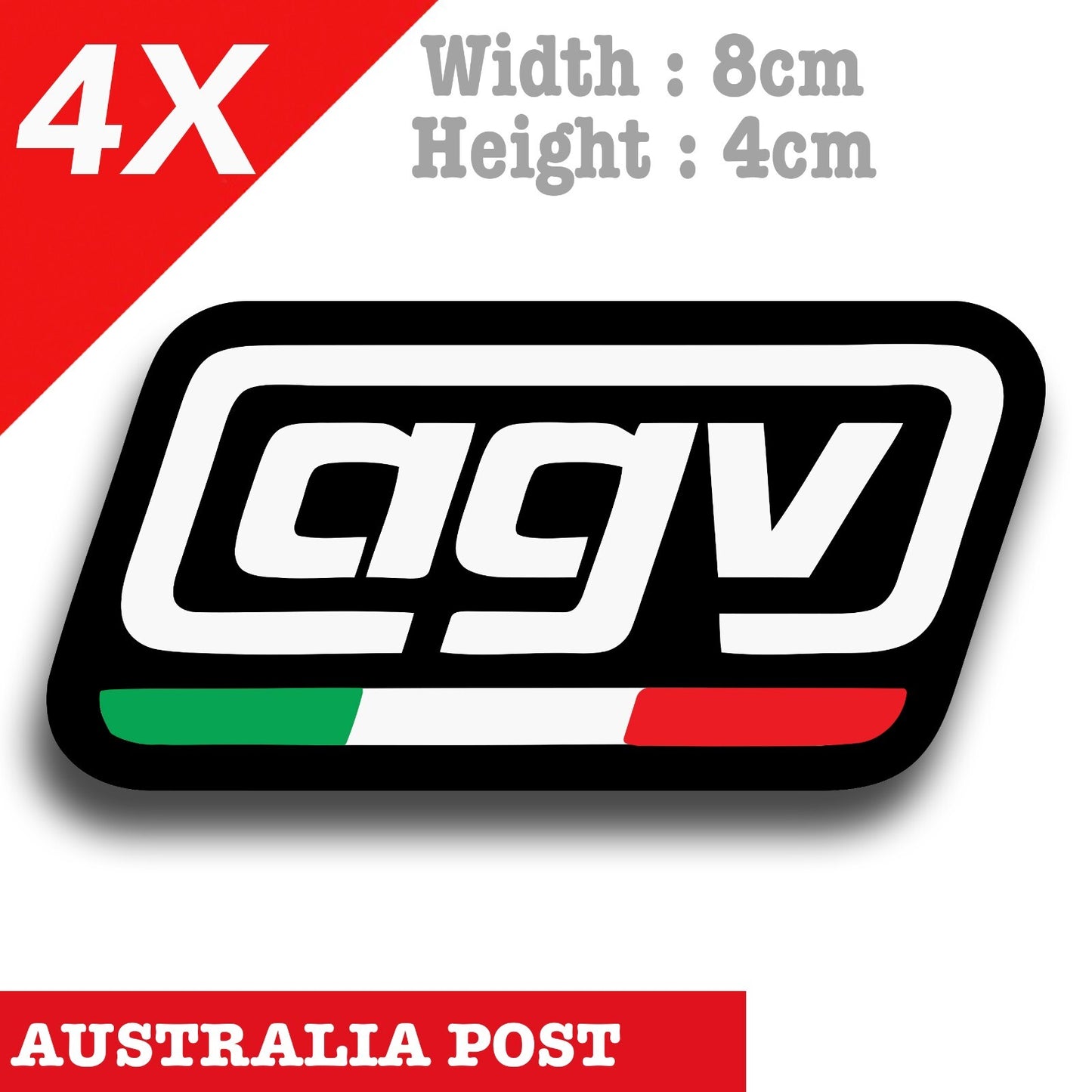 AGV Italian Logo Motorcycle, Helmet Decal Sticker
