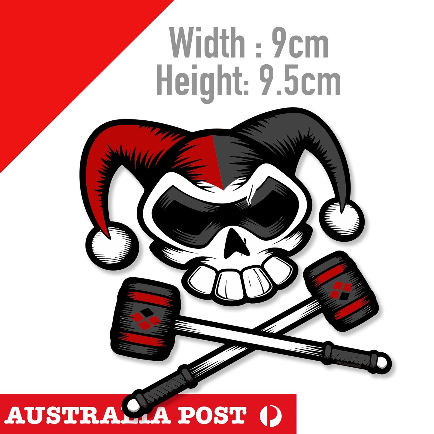 DC Harley Quinn SKULL HEAD , Suicide Squad , Harley Quinn decal Stickers