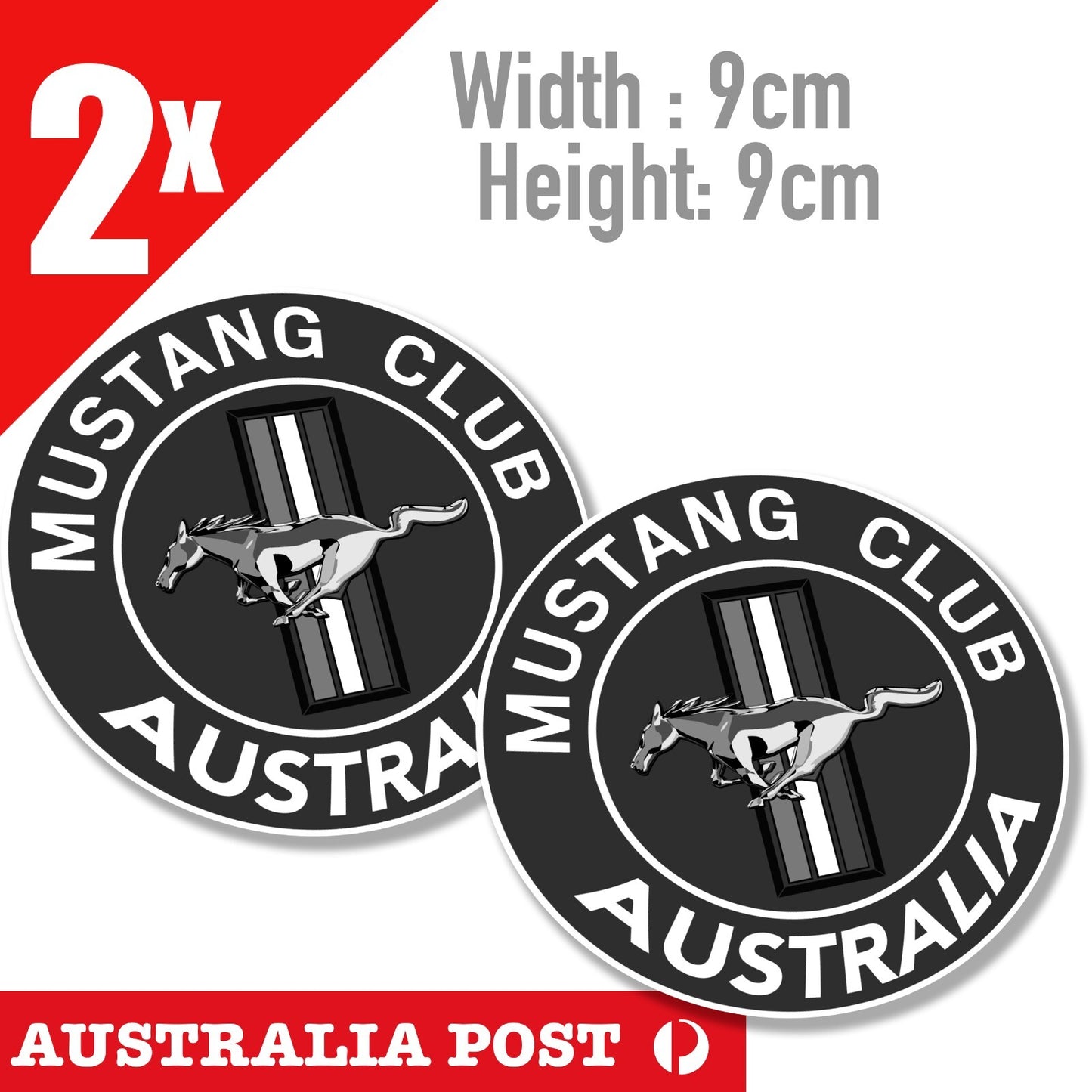 Ford Mustang Club of Australia, Ford Mustang Logo 2x Stickers