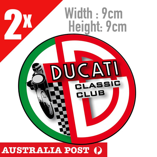 DUCATI Classic Club Vintage Round Laptop , Car  Decal Sticker