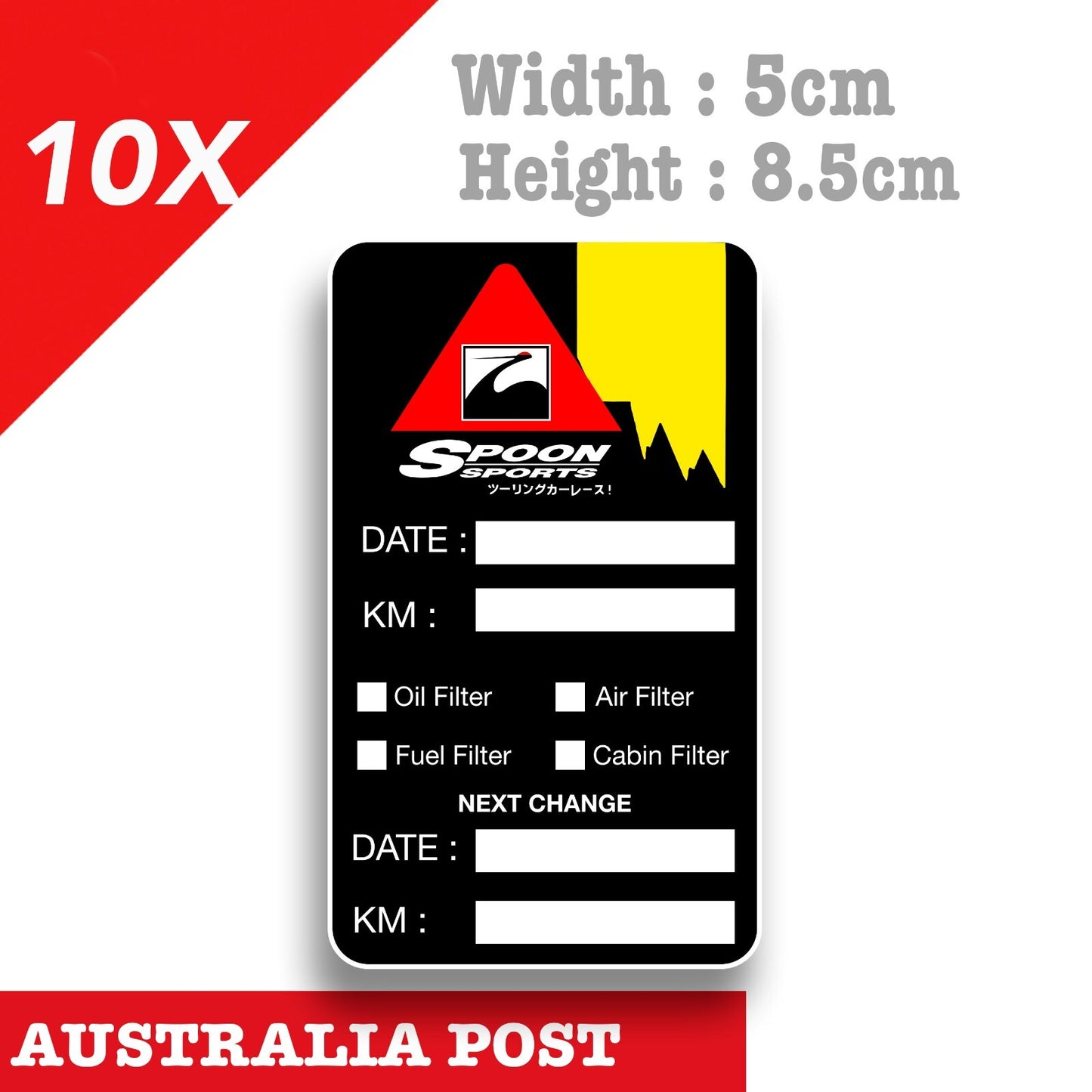 Spoon Racing Oil Change Service Reminder Spoon Sports Evo Mitsubishi Sticker