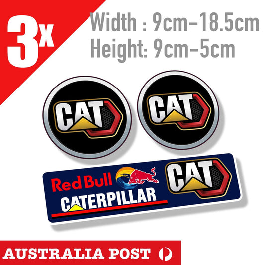 CATERPILLAR DIESEL Red Bull Slap Car Fridge Toolbox Vinyl 3x Stickers