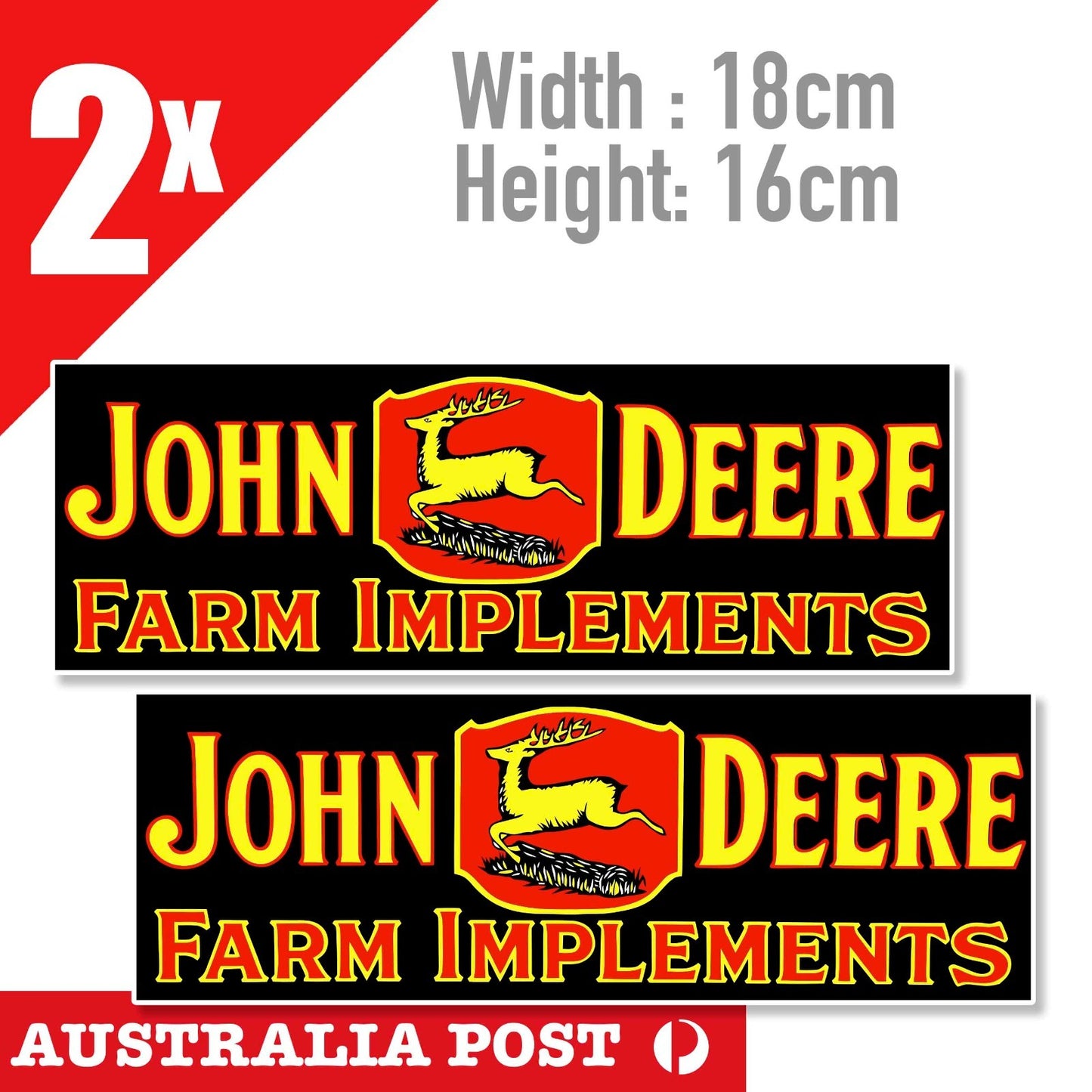 John Deere Farm Implements Banner  - Retro Vintage Sign  Decal Sticker