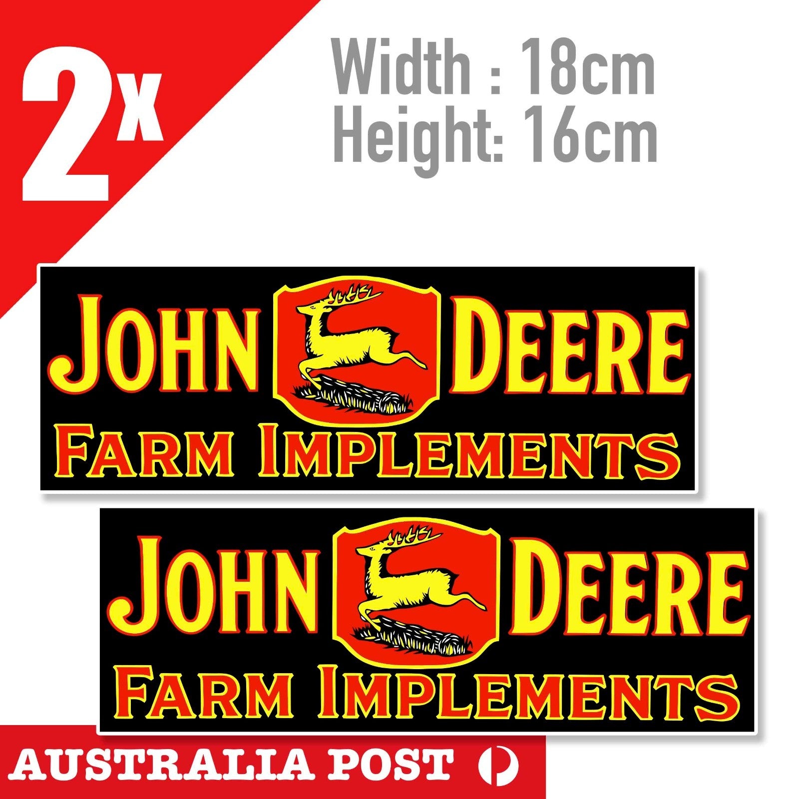 John Deere Farm Implements Banner  - Retro Vintage Sign  Decal Sticker
