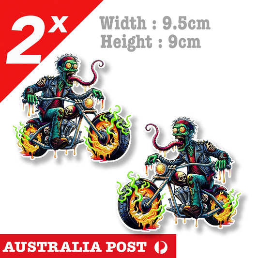 Zombie Monster Motorcycle Rider, Zombie, Monster, Motorcycle Sticker