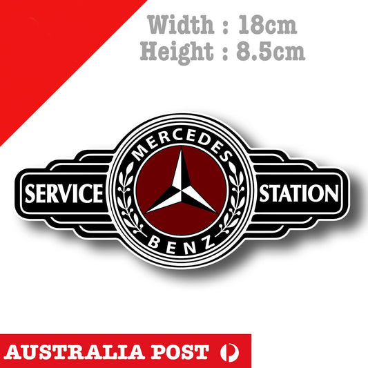 MERCEDES BENZ Service Station Sign Logo Sticker , Car Logo Sticker