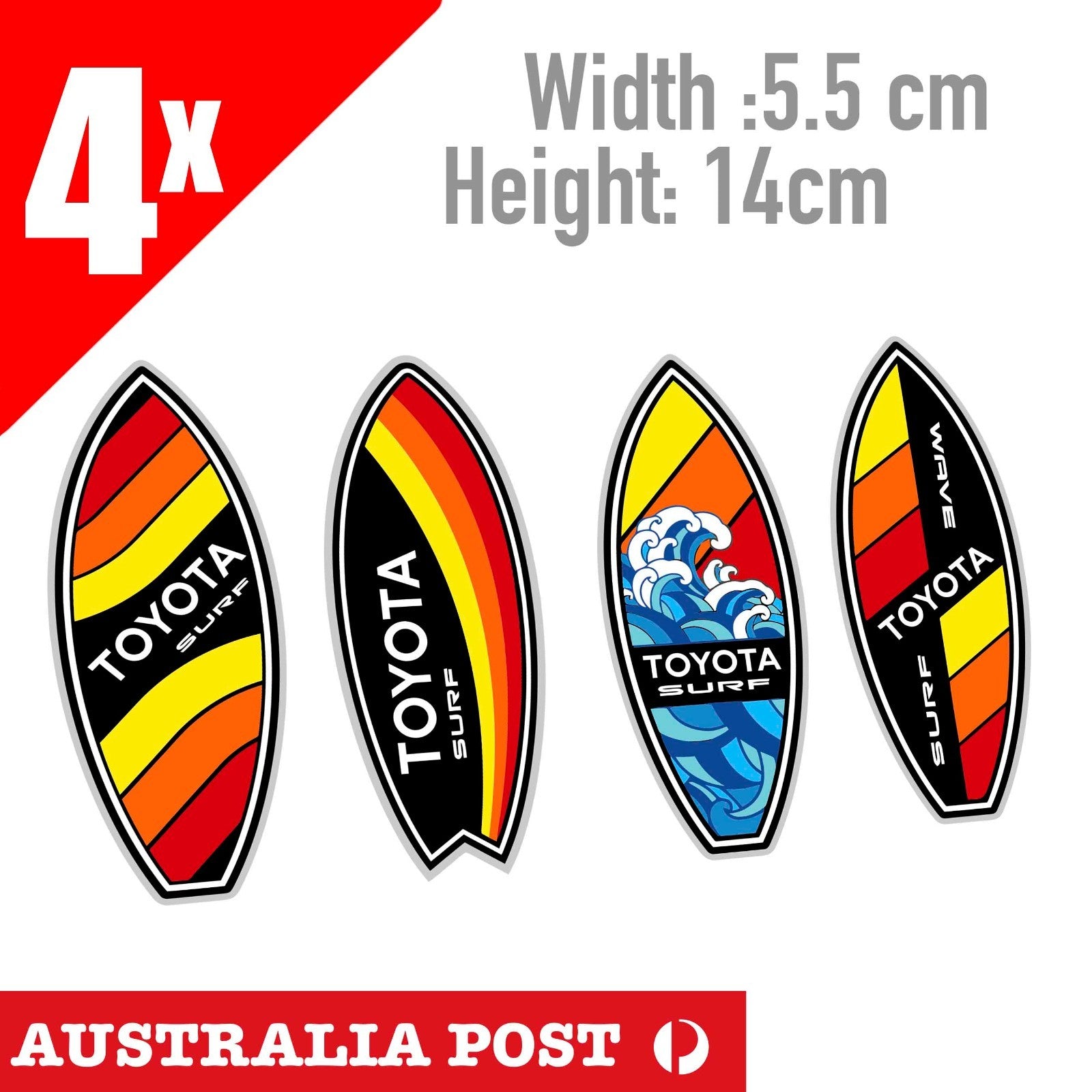 Toyota TRD stickers SURF Board ,Ocean , 4x4, 4WD, Ute, Hilux, Tacoma  Sticker
