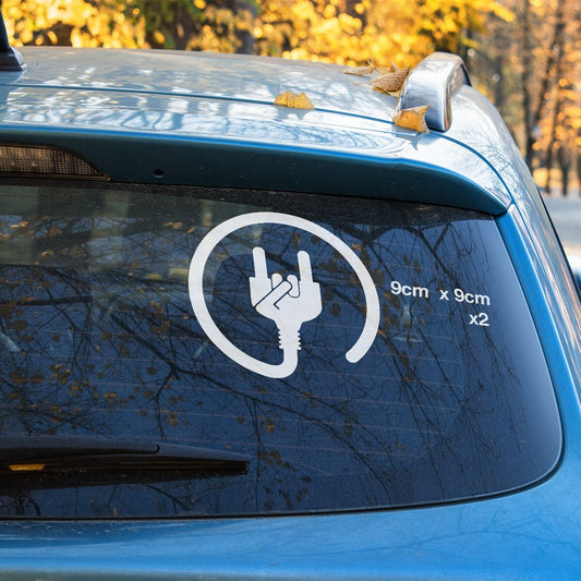 EV Car Sticker, electric car  Finger, I love EV Car, Tesla, Charging Stickers