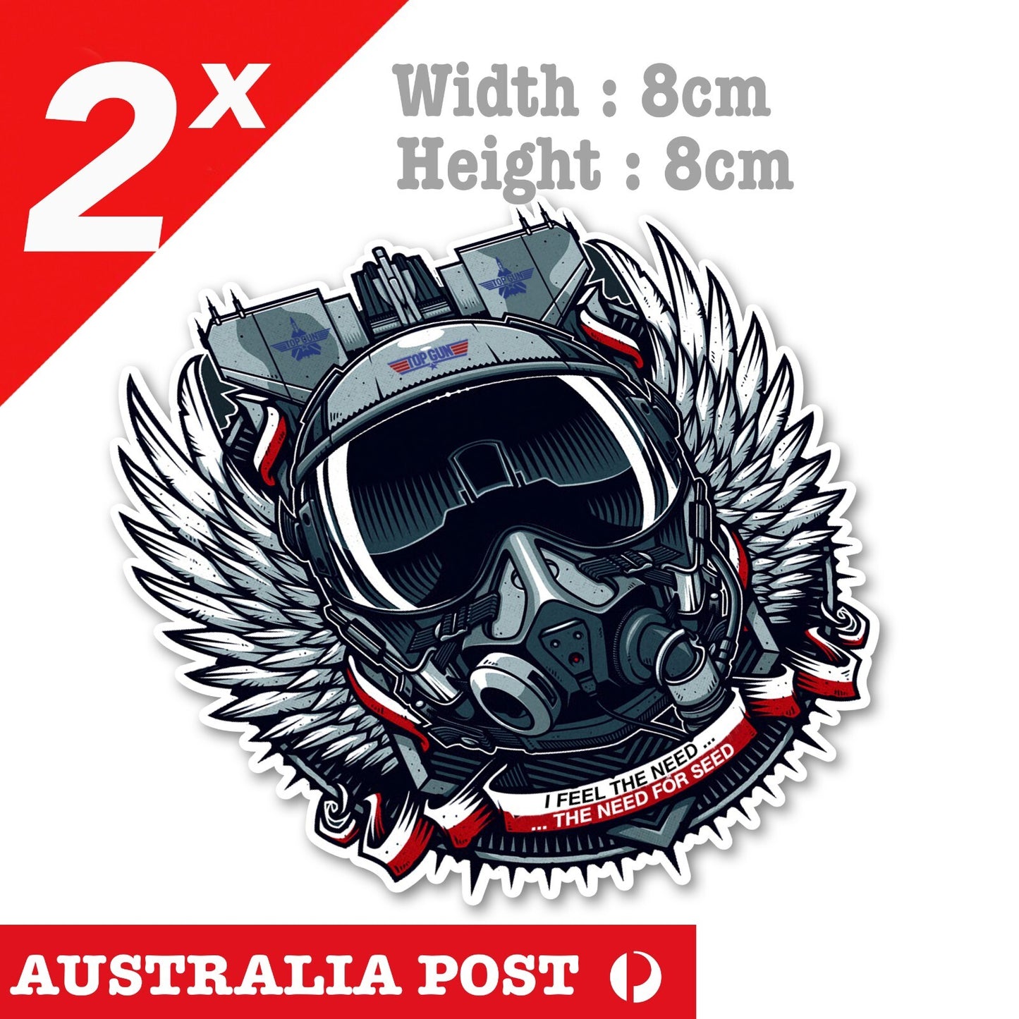 Top Gun Maverick Helmet - The Need For Speed  Decal Sticker 