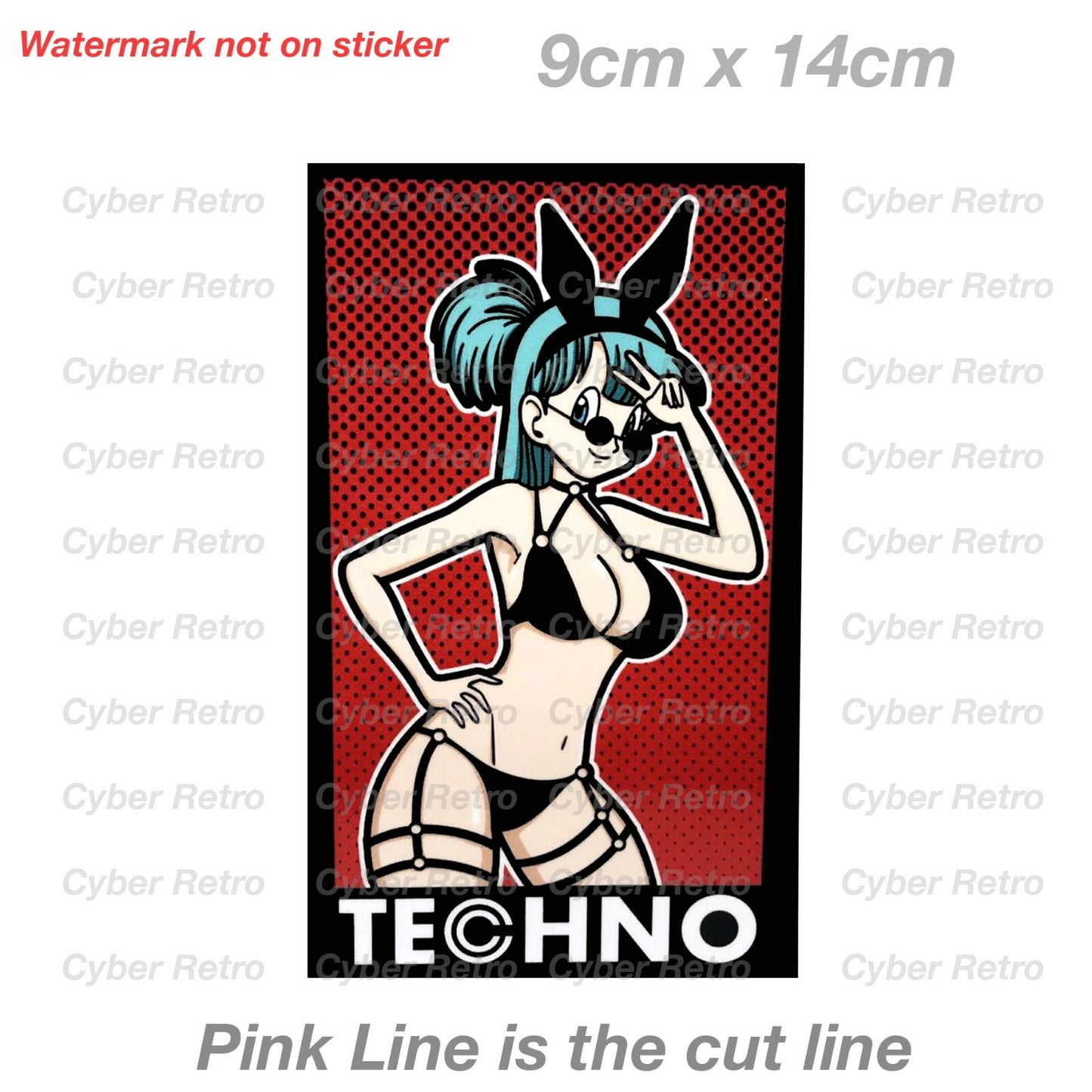 Bulma Sexy Girl Techno  Decal Sticker 