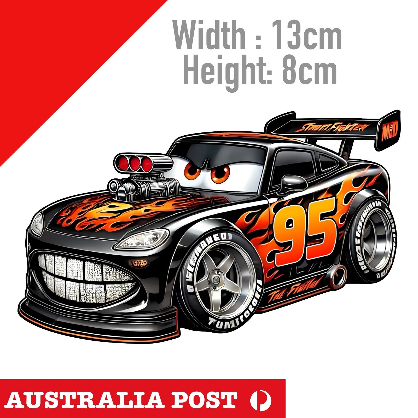 Disney Cars Lightning McQueen Black Turbo Racing Car  Sticker